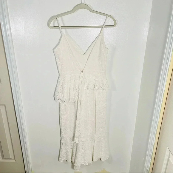 Yumi Kim Dynasty Riviera White Eyelet Midi Dress Ruffle Sleeveless Party Shower - Picture 7 of 13